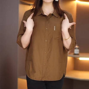 DAIXIANGFEIZI | Áo Sơ Mi Nữ Kích Cỡ Lớn Tay Ngắn Thời Trang
