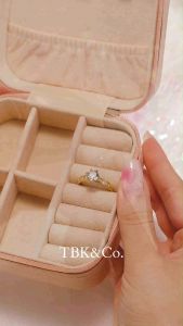 TBK 18K Gold Terumi Ring Cubic Zirconia Wedding Engagement Adjustable Ring For Women Accessories 642R