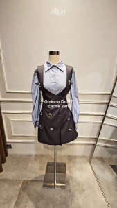 Alicia Couture - Evangeline Oneset Kemeja Blouse dan Dress Wanita - Korean Style