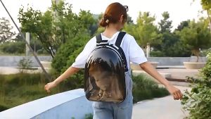 กระเป๋าแมวพกพา กระเป๋าอวกาศสัตว์เลี้ยงสะพายหลัง แบบพกพา ระบายอากาศ แมว หมา Pet Cat Dog Carrier Bag Travel