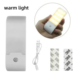 LED Motion Sensor Night Light Rechargeable Magnetic Cabinet Lights Smart Sensor Night Lamp for Hallway Bedroom Kitchen Stairs