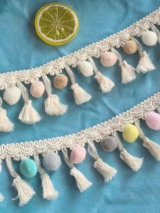 โบว์ขนสีสันสดใส 5 ซม. ทำมือสำหรับตกแต่งบ้านและเสื้อผ้า เครื่องประดับผ้าฝ้าย ขอบลูกไม้ งานฝีมือ DIY แหล่งกำเนิดจีนแผ่นดินใหญ่