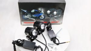 【Fast Shipping】2pcs Mini Driving Lights with relay set Motorcycle White+Yellow Pair of Universal V2 High Quality Waterproof Light