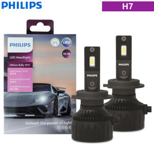 Philips | Philips Ultinon Rally 3551 LED H4 H7 H11 HB3 HB4 HIR2 Max Power 50W 4500LM Car Headlight 6500K White Max Lumen Watt LED Bulbs 2X