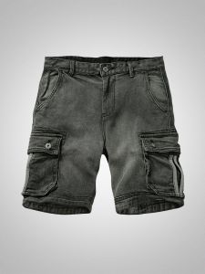 XIAXIANG | Elastic Multi-pocket Retro Denim Shorts for Men