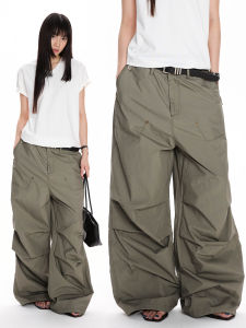 APOCKET | American Retro Pleated Paratrooper Quick-Dry Loose Wide-Leg Pants