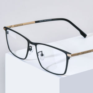 FONEX แว่นตาไทเทเนียมผู้ชายกรอบแว่นตาสี่เหลี่ยมดีไซน์เต็มขอบคุณภาพสูงสไตล์เกาหลีญี่ปุ่นเบาพิเศษแว่นสายตา85915