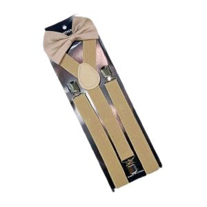 Adult Mens Adjustable Suspenders with Ribbon Stylish & Adjustable - Black Adjustable Clips Y-Shaped Design Bow Tie Included