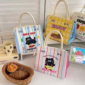 Cartoon Thermal Lunch Box Bags Lunch Bag Large Capacity Picnic Food Storage Pouch Portable Insulated