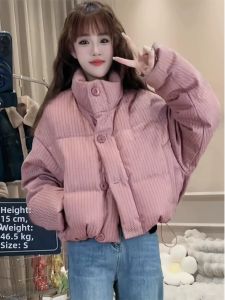 WANGGONGZHU | Princess Style Womens Puffer Jacket Stand Collar Thickened Bread Coat Loose Fit Winter Outerwear Korean Fashion Short Size