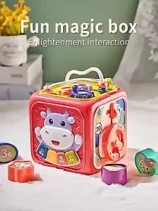 Đồ Chơi Hộp Nhạc Đa Năng 6 Mặt Có Đàn Nhạc Thả Hình Khối Phát Triển Toàn Diện Cho Trẻ 1-3 Tuổi