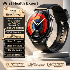 2026New Accurate Health Diagnosis SmartWatch NFC Man ECG +PPG Blood Pressure Blood Oxygen Blood Fat Uric Acid HD Call SmartWatch