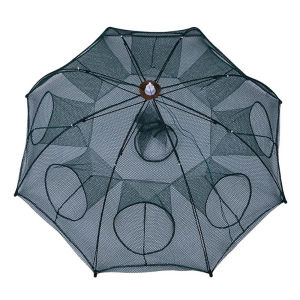 【Hot Sale】6/8 Holes  Automatic Folding Fishing Net Shrimp Cage Nylon Crab Fish Trap Net