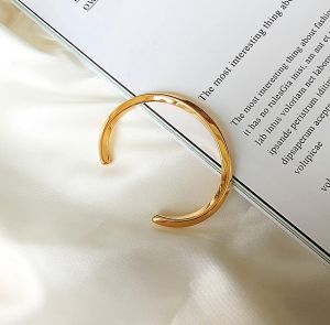 PDO Titanium Steel Gold 18K Colorfast Opening C- Ring Twisted European and American Entry Lux Fancy Cold Wind Normcore Bracelet