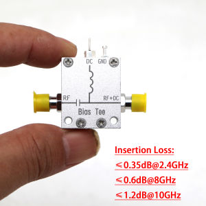 Bias Tee 50M-10G RF Isolator DC Feed Coaxial Biaser for SMA HMA LNA Low Noise Amplifier PA RF Front Ends SDR Antenna Laser Diode