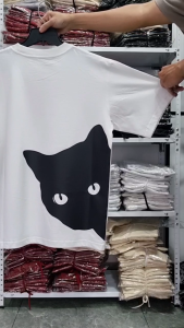 Áo thun Boxy oversize Chó Mèo dễ thương tinh nghịch (100% cotton 250gsm)