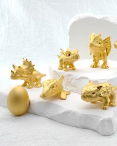 Gorudo Jewellery 999 Pure Gold Cute Dinosaur Ornament Collection with Glass Bottle (FOC)