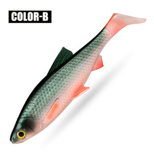RoseWood Soft Lure Lifelike 3D Scale Paddle T-Tail Sinking Fishing Bait 7.8cm/10cm/13cm/15.6cm/20cm Artificial Pike Bass Pesca