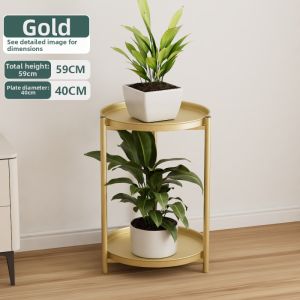 Luxurious Metal Double Layer Flower Stand