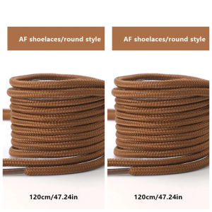 3 Pairs Wheat Brown Flat Round Shoelaces - AF1 Replacement Laces for Autumn Sport Basketball Sneakers High-top Canvas Shoes