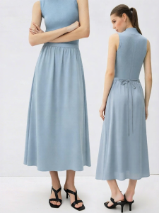 AMII | Hollow Out Lace-up A-Line Skirt