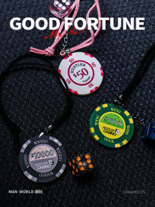 Lucky Ceramic Car Pendant Rearview Mirror Hanging Decoration High-End Feeling Vehicle Interior Accessories for Men And Women