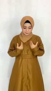 Gamis Seragam Khaki Wanita PNS: Bahan Katun Toyobo Import & Ukuran S - XXL