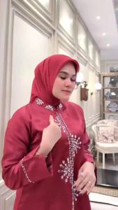 Promo Kebaya tunik tradisional etnik Payet Zig-Zag bahan satin bridle rok songket terbaru