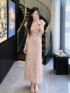 XUECAIQI | Chic Elegant Summer New Ruffle Splicing Waist-cinching Dress