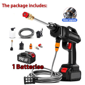 Electric High Pressure Washer 998VF Lithium Battery 25000kpa Portable Wireless Spray Nozzle Car Washer Sprayer Foam Generator Water Pump Adjustable Car Wash Machine Auto Device Power Tools for cleaning cars floors watering flowers