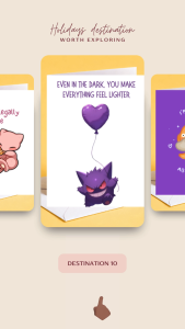 Gengar Pokemon Love Card Cute Romantic Card Even in the Dark Card Gift for Partner Crush