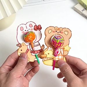 BF-A93 Kartu Ucapan Permen Lolipop Motif Kartun Lucu Greeting Card Lollipop  / Gift Card Birthday