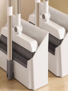 Broom And Dustpan Set Hair-Free Broom Sweeping Tool Kitchen Cleaning Gadget Plastic Material for Living Room