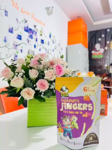 Bánh ăn dặm PAPAPUFFS FINGERS - BÍ ĐỎ&KHOAI LANG - 100% Ngũ Cốc Hữu Cơ - CHO BÉ DỊ ỨNG ĐẠM SỮA BÒ & CHÀM SỮA - Gói 50G (MSMV: 8938549094049)