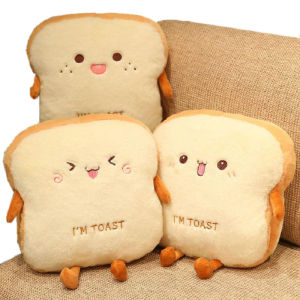 Plush Toast Bread Pillow Cute Simulation Food Hot Dog Soft Doll Hand Warmer Pillow Cushion Home Decor Kids Toys Birthday Gift