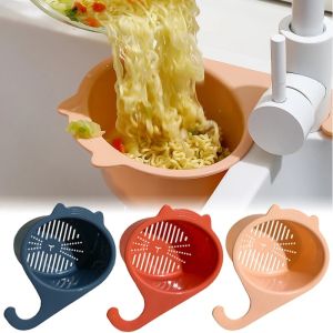 Cat Shape Sink Drain Basket Universal Fruit and Vegetable Drain Basket Leftover Soup Garbage Filter Kitchen Gadget