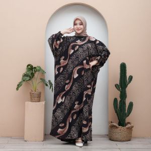 Gamis Kaftan Cap  Mewah Elegan Lingkar dada 150 Cm Lengan Panjang Rayon Tebal Batik Pekalongan