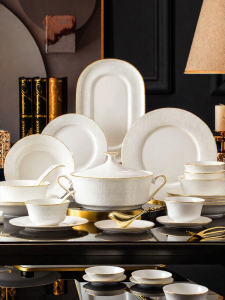 mornenjoy | Underglaze Colored Luxury Bone China Dinnerware Set