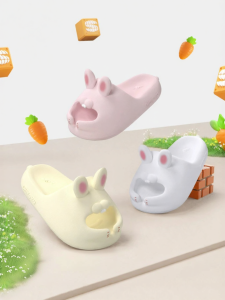 chikoku | Cute Cartoon Moji Rabbit Slippers Anti-slip Supportive Eva Sandals