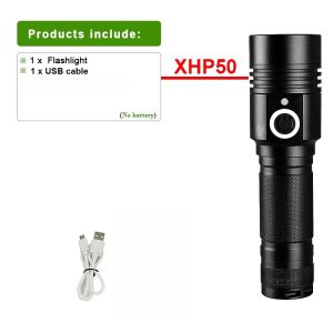 XHP50 Powerful LED Flashlight Long Shot 800M Torch Light Portable Lamp Outdoor Camping Lantern Rechargeable Fishing Light