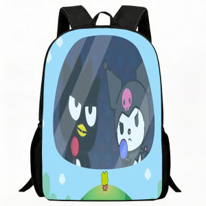 Sanrio | Kids Bag Kuromi Print Children Backpack Cute Laundry Theme with Washing Basket and Detergent Design School Bag Lightweight Bre