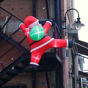 2M Christmas Wall-Climbing Blow Up Santa Inflatable With Led Lights For Holiday Party Outdoor Decor