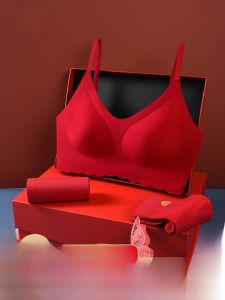 MiiOW | ชุดชั้นในสตรี Catman ปีเกิดใหม่ ชุดชั้นในสีแดง ไร้ตะเข็บ ไม่มีเหล็ก ชุดชั้นในวันแต่งงาน ชุดชั้นในสตรี