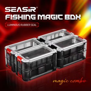 SEASIR Magic Combo Fishing Box Multifunctional Fishing Gear Box Noctilucent Luminous Rubber Seal Fishing Accessories Box Small Fishing Tackles For Freshwater Seawater