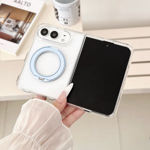 szhaiyu | Luxury Clear Magnetic Phone Case For iPhone Duo iPhone 18 Fold For Magsafe With 360° Ring Bracket Shockproof Holder Back Cover