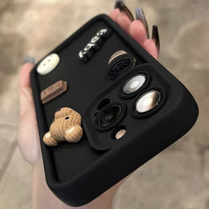 Creative Cute 3D Silicone Phone Case for Vivo IQOOneo9 Coffee Bear Design Soft Protective Cover Compatible with Multiple Models