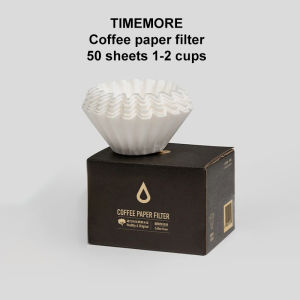 Timemore | TIMEMORE 1-2Cups Basket Coffee Paper Filter Pour Over Filter Papers 50 Sheets Fits B75 Coffee Dripper & 1-2 Cups Basket Dripper