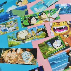 30Pcs Pembatas Buku Kertas Besar Karakter Lucu Paper Bookmark Desain Hayao Miyazaki / Van Gogh