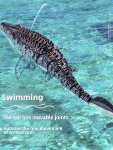 JINGDATOYS | Remote Controlled Electric Simulated Tylosaurus and Shark Toy Models