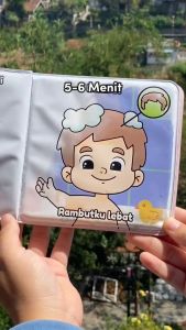 Gulalibooks Buku Bayi Berubah Warna Ayo Mandi Children Softbook Waterproof Mengenal Kosa Kata Baru